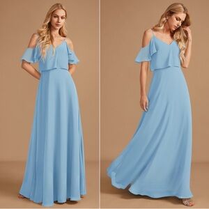 JJ’s HOUSE 🔹 A-line V-Neck Chiffon Dress w. Ruffle Sleeves - Size 2